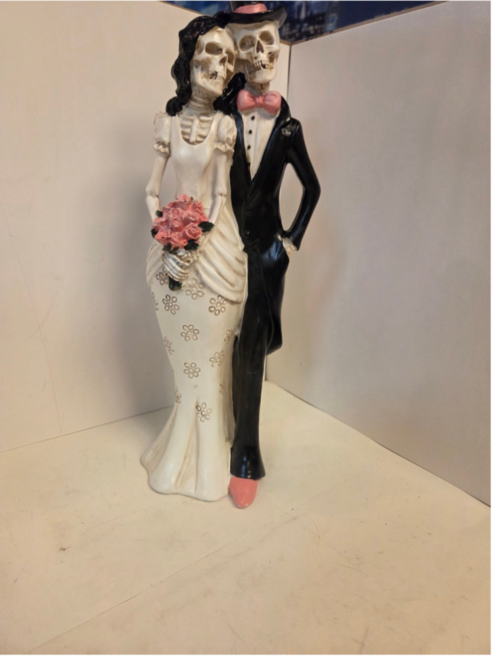 Unbranded Skeleton Wedding Couple Sculpture One Size White Black